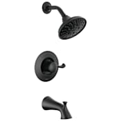 Delta Esato Monitor 14 Series Single Function Pressure Balanced Tub and Shower with 5 Setting Shower Head and Included Rough-In Valve Matte Black